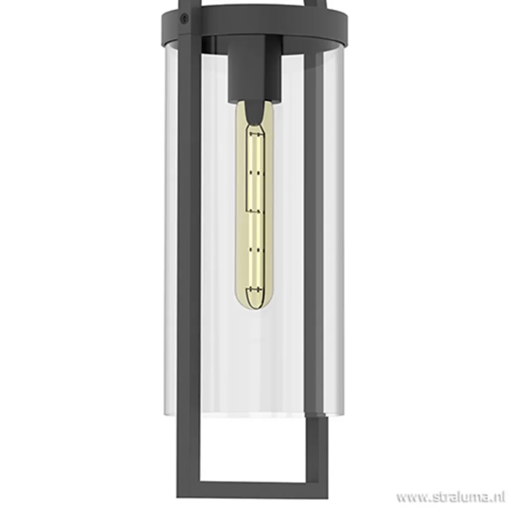 Lantaarn buitenlamp antraciet met glas IP54>Straluma Sale