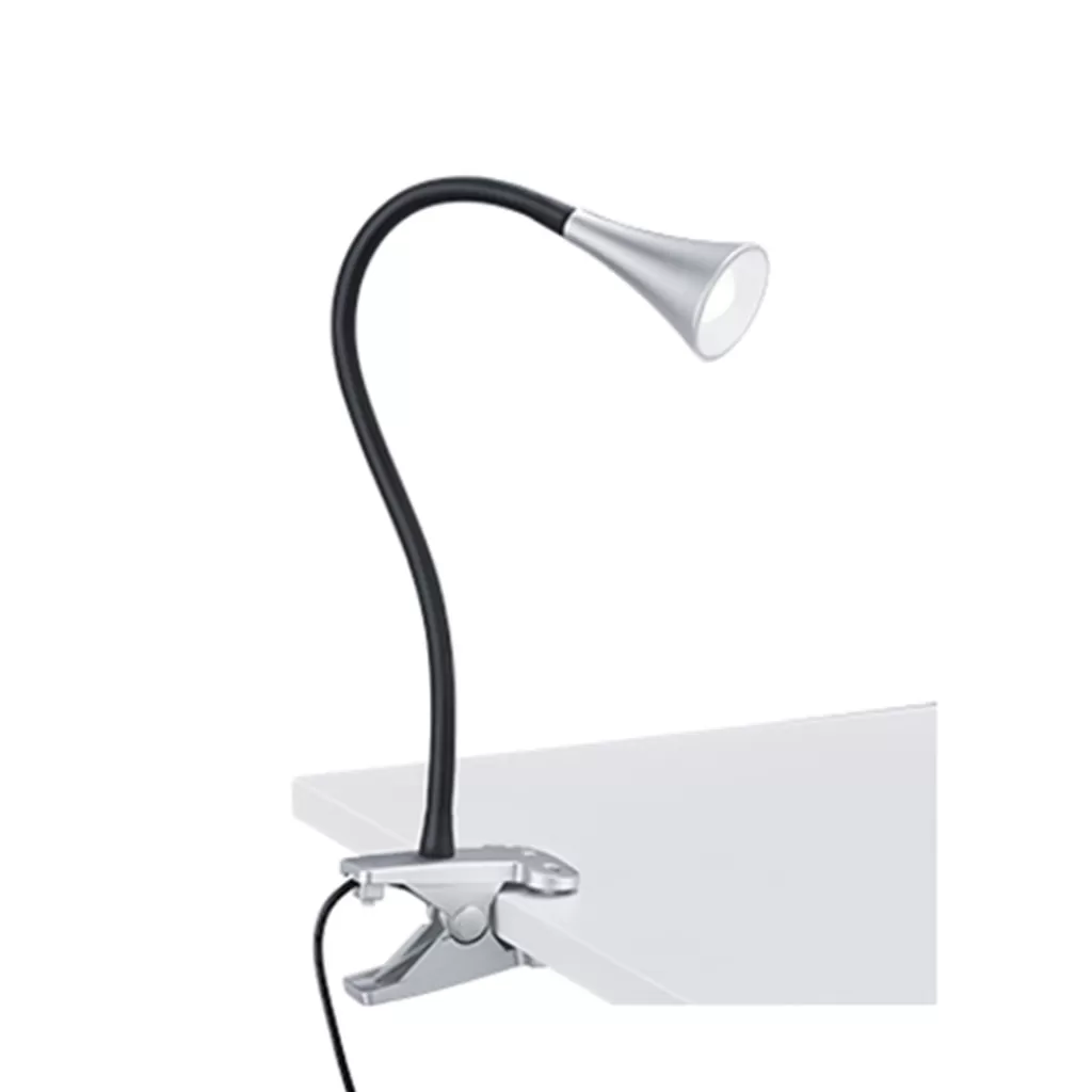 LED klemlamp/klemspot zwart met zilver>Straluma Hot