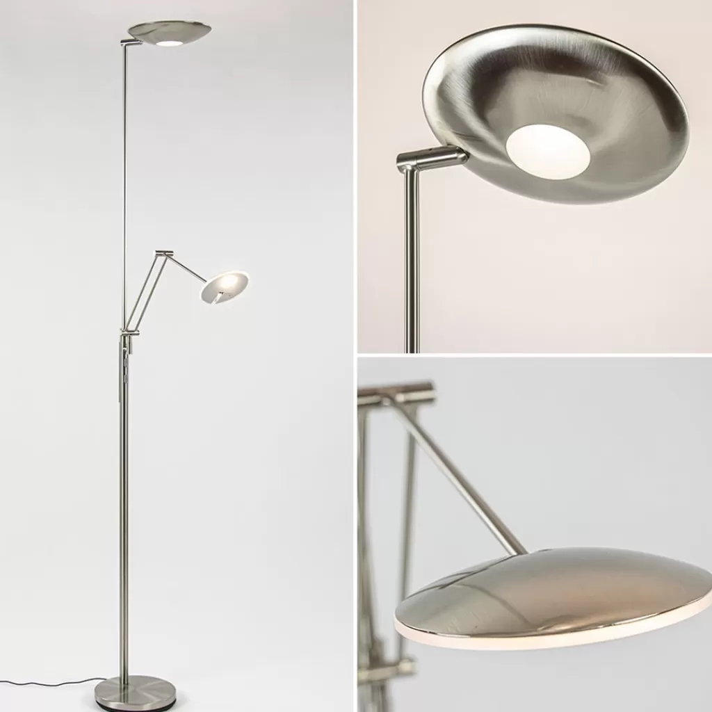 LED uplighter met verstelbare leesarm nikkel>Straluma Clearance