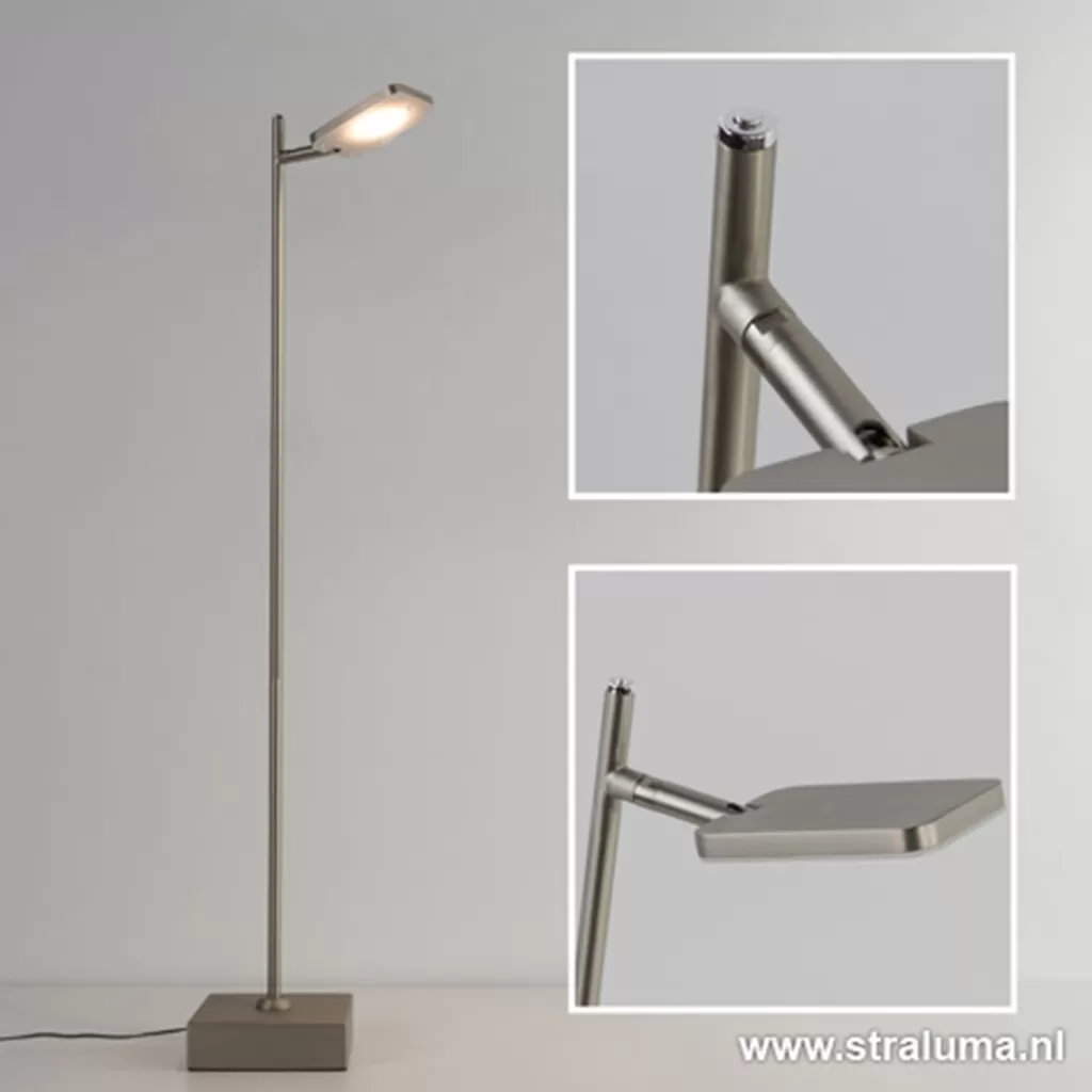 Leeslamp Block nikkel met pushdimmer>Straluma Fashion