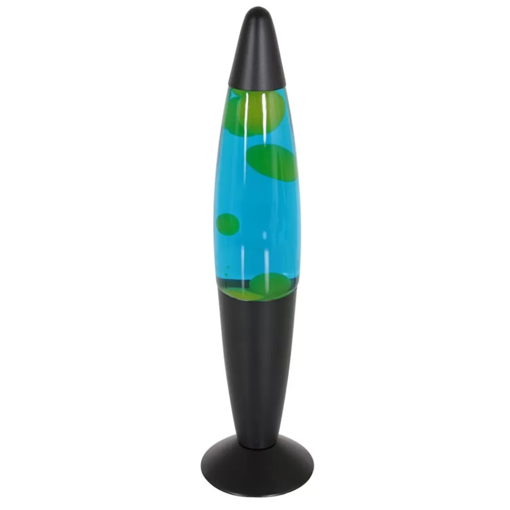 Mat zwarte lavalamp met blauw water en groene vlekken>Straluma Clearance