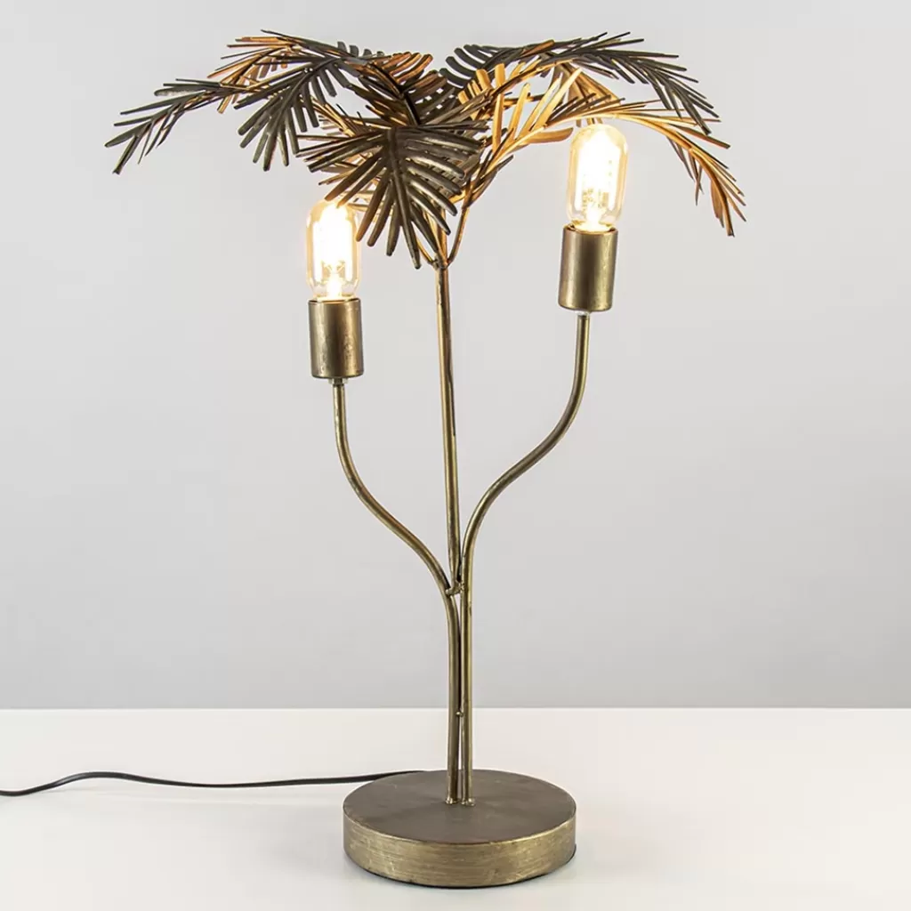 Metalen tafellamp Palm antiek brons Light and Living>Straluma Cheap