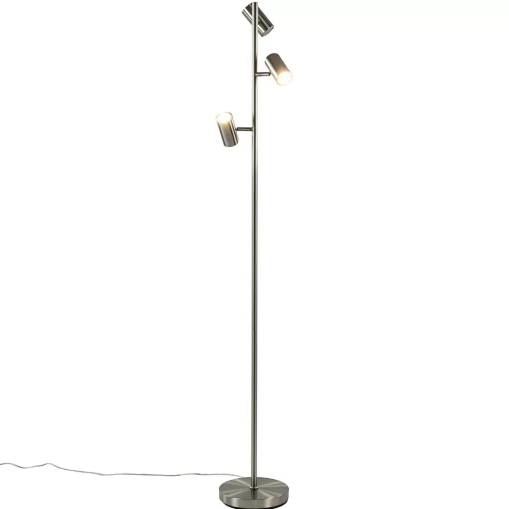 Moderne 3-lichts vloerlamp nikkel met 3-standen dimbaar LED>Straluma Cheap