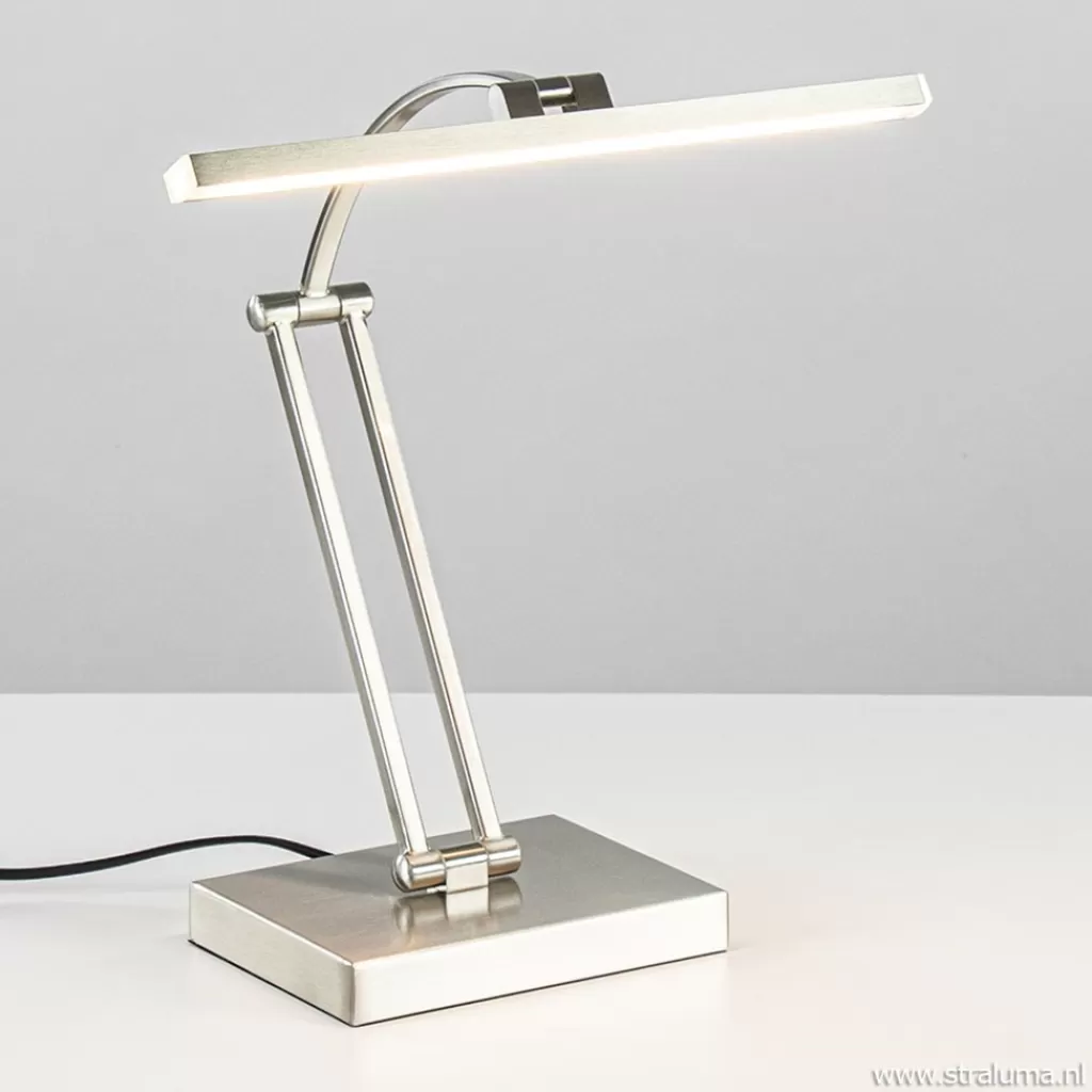 Moderne bureaulamp nikkel met geïntegreerd LED>Straluma New