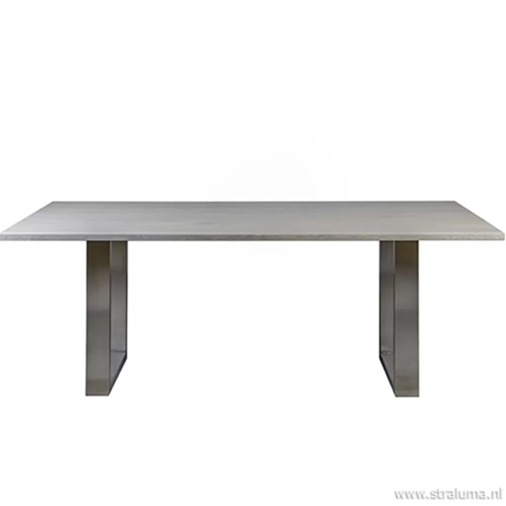 Moderne eettafel vergrijsd eiken 200x100>Straluma Cheap