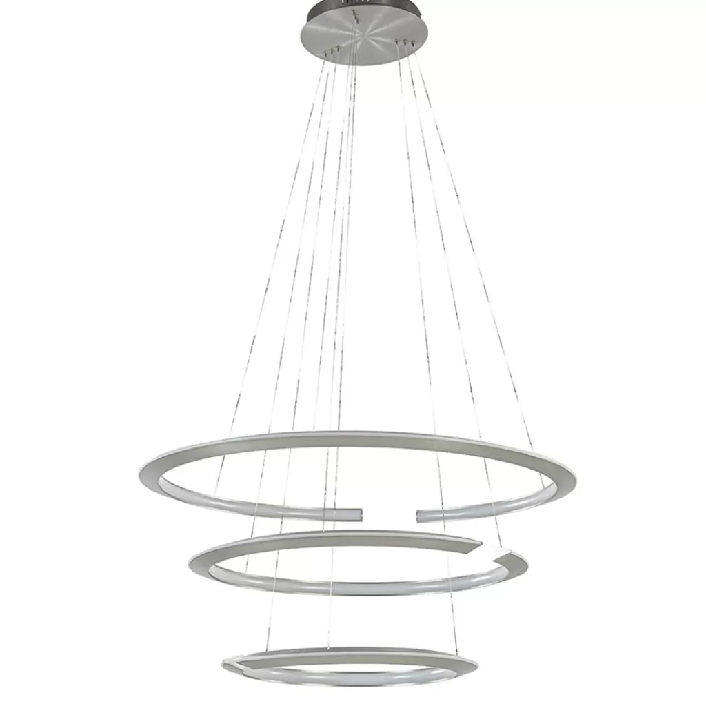 Moderne hanglamp rond met LED ringen nikkel>Straluma Sale