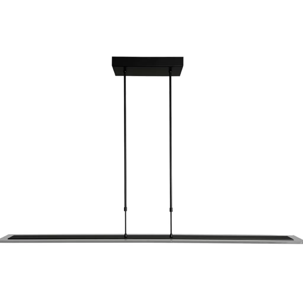 Moderne LED hanglamp balk mat zwart met smoke glas>Straluma Best Sale