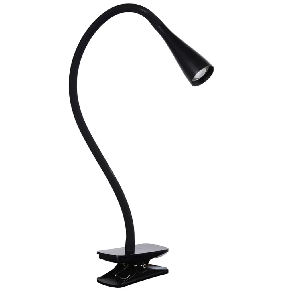 Moderne LED klemlamp zwart inclusief dimbaar LED>Straluma Fashion