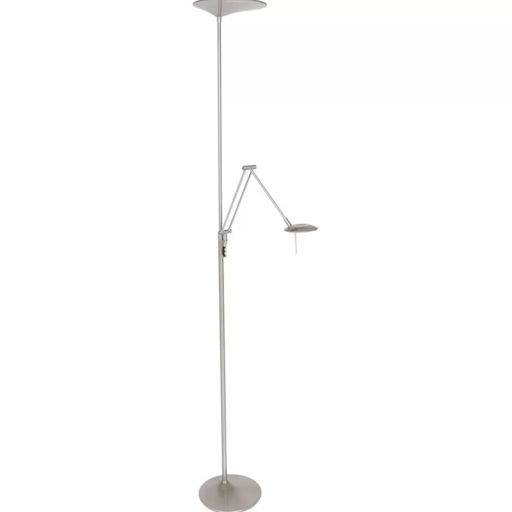 Moderne LED uplighter met leeslamp geborsteld staal>Straluma New