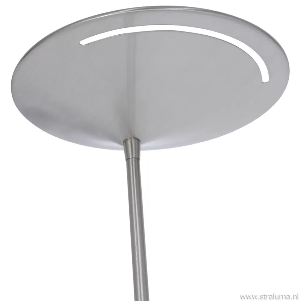 Moderne LED uplighter met leeslamp geborsteld staal>Straluma New