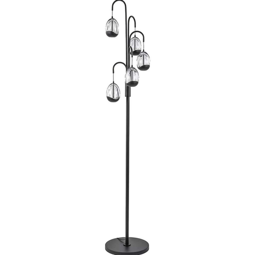 Moderne LED vloerlamp zwart met helder glas>Straluma Hot