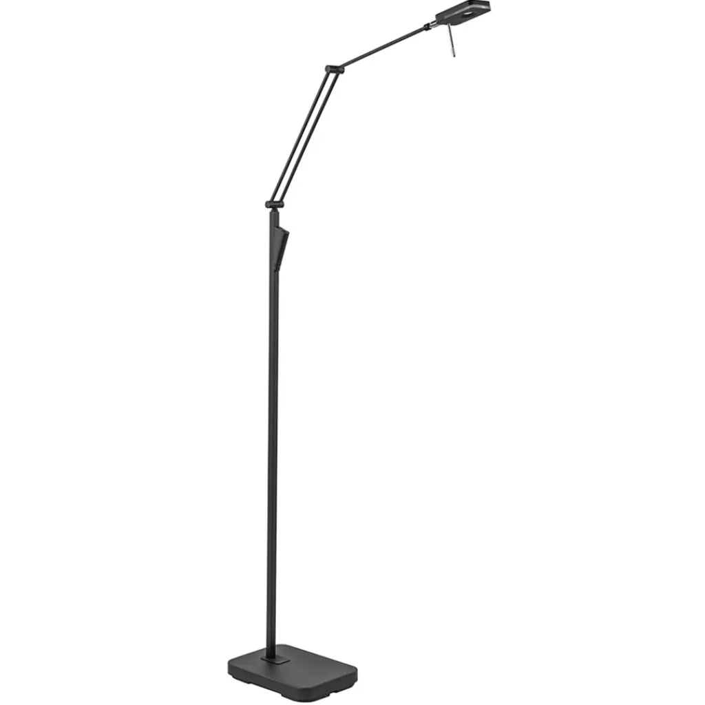 Moderne LED vloerlamp zwart met verstelbare arm>Straluma Hot