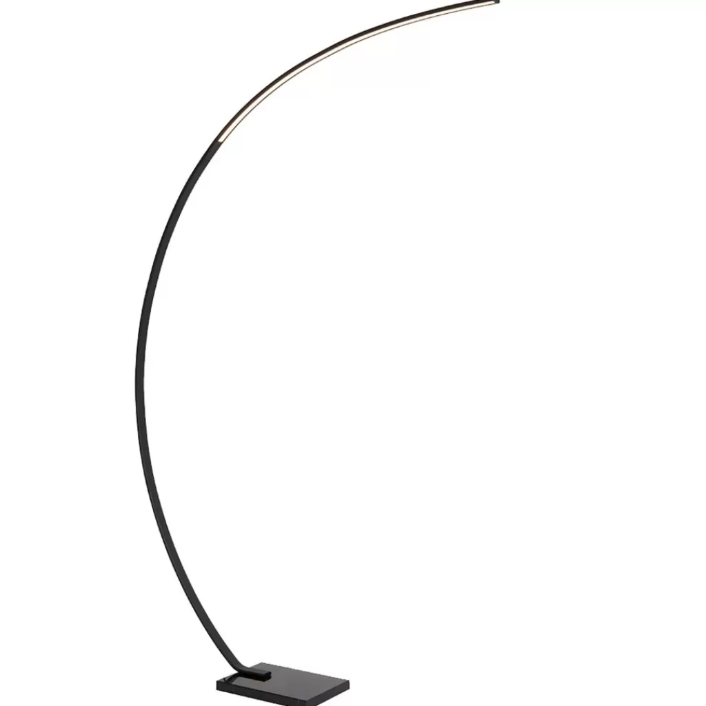 Moderne LED vloerlamp zwart met zwart marmer>Straluma Fashion