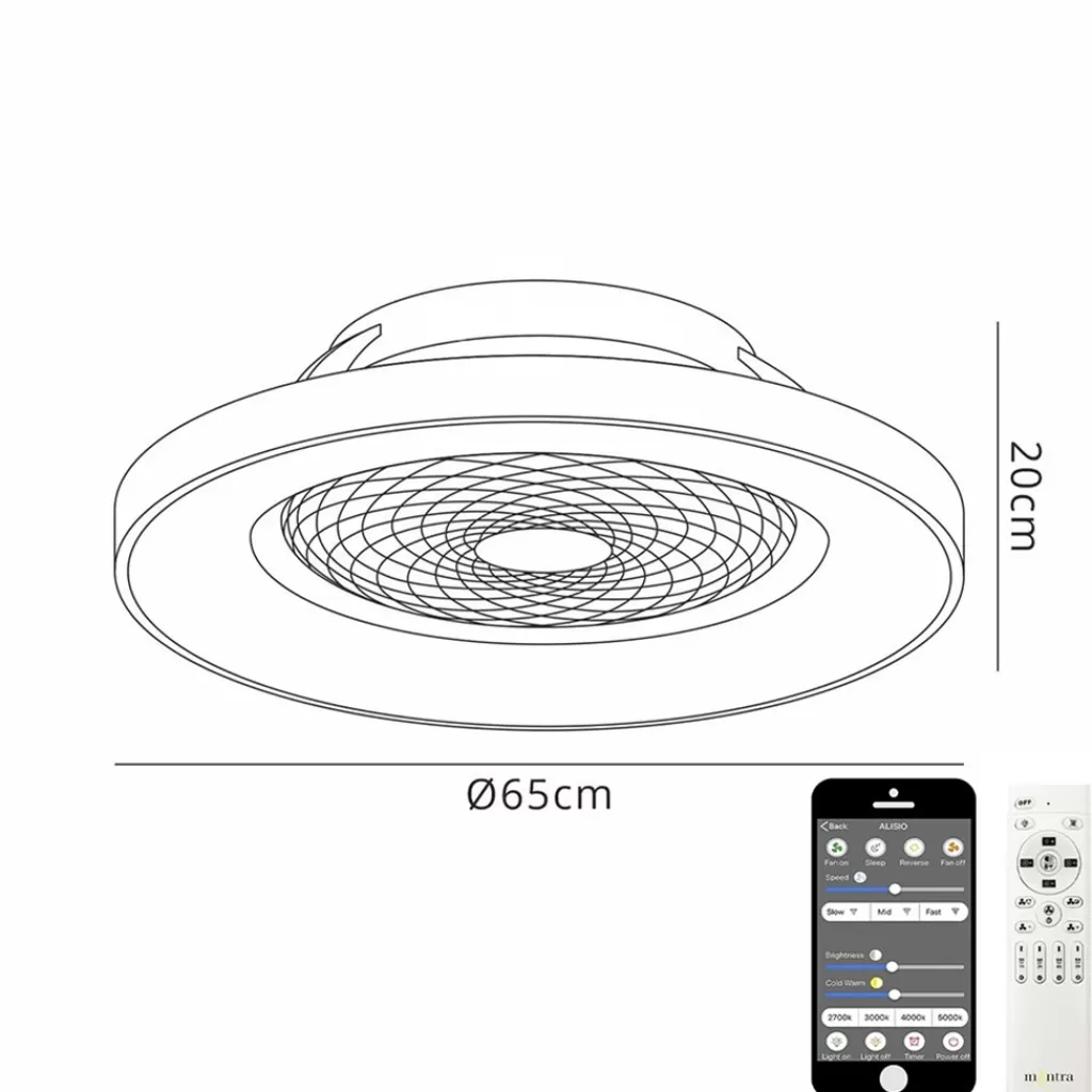 Moderne plafondventilator grijs met geintegreerd LED>Straluma Store