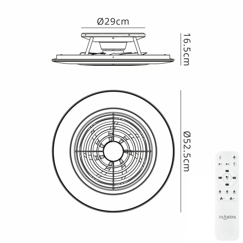 Moderne plafondventilator inclusief dimbaar LED klein>Straluma Sale