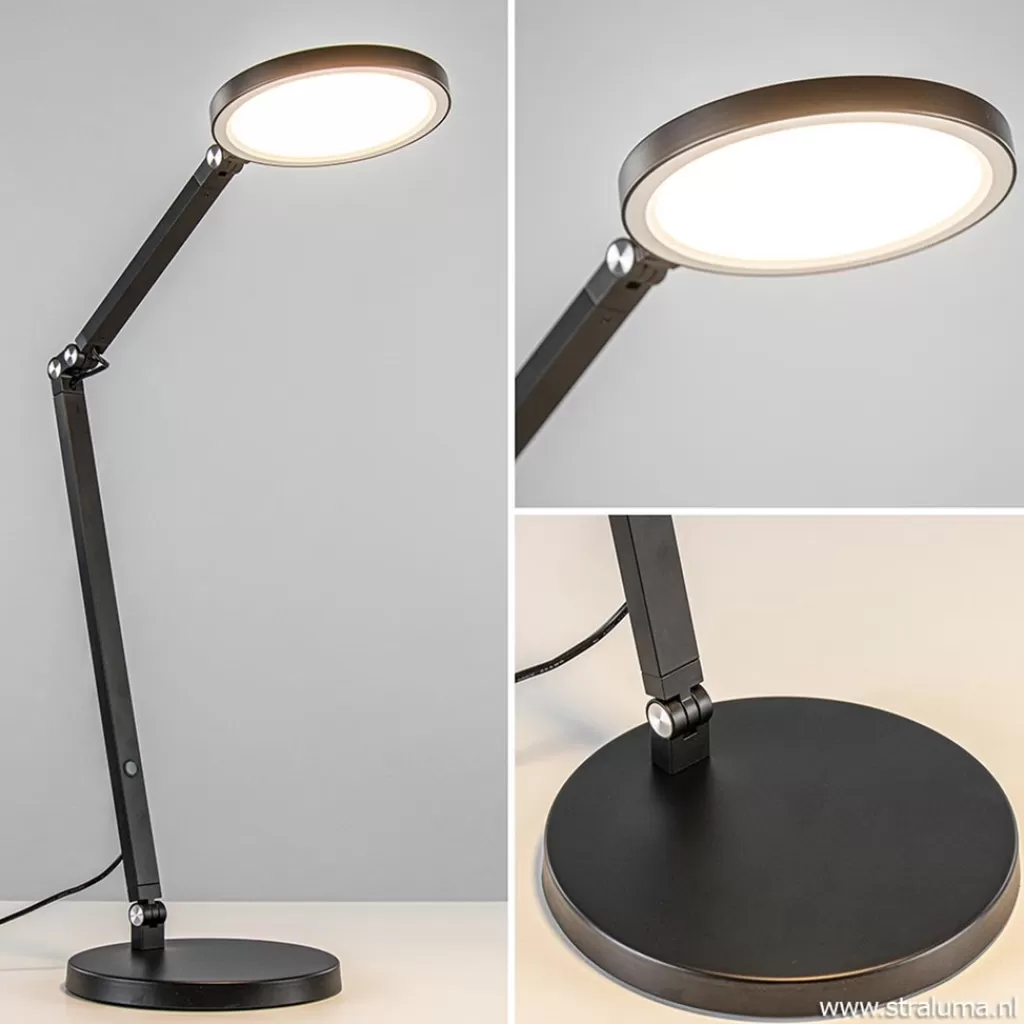 Moderne tafel/bureaulamp zwart met dimbaar LED>Straluma Hot