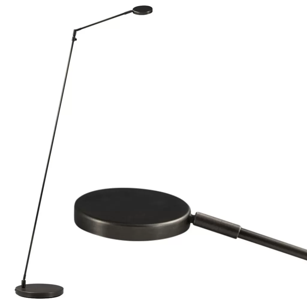 Moderne vloerlamp/leeslamp zwart LED dim-to-warm>Straluma Online