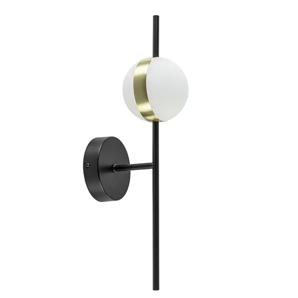 Moderne wandlamp zwart met witte bol incl LED>Straluma Fashion