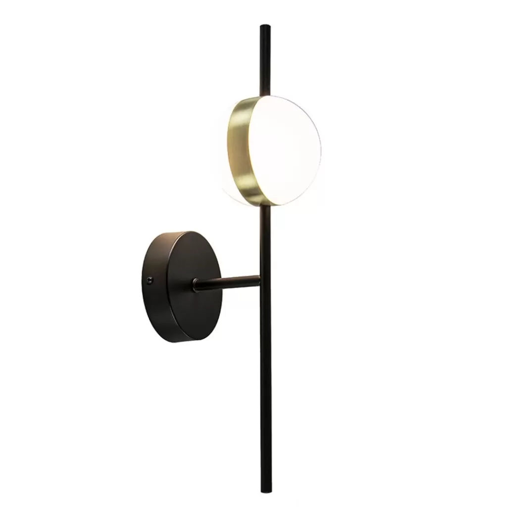 Moderne wandlamp zwart met witte bol incl LED>Straluma Fashion