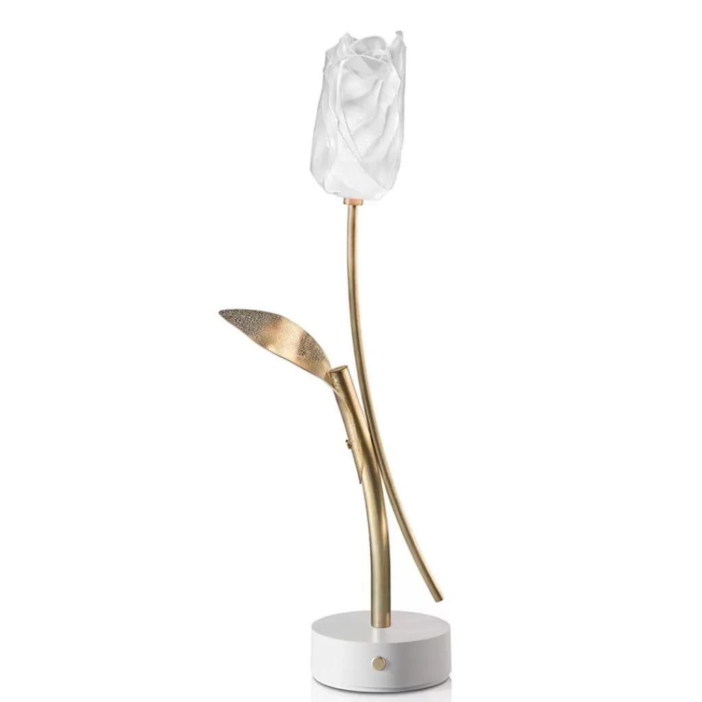 Oplaadbare LED tafellamp Tullip wit/goud>Straluma Flash Sale