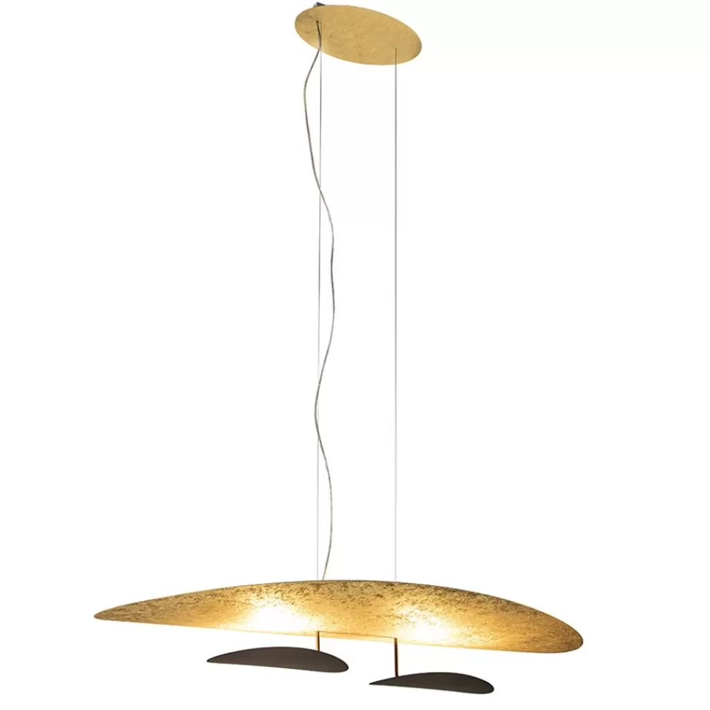 Ovale design LED hanglamp goldleaf met zwart>Straluma Online