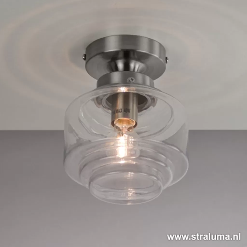 Plafondlamp Art Deco klein helder glas>Straluma Cheap