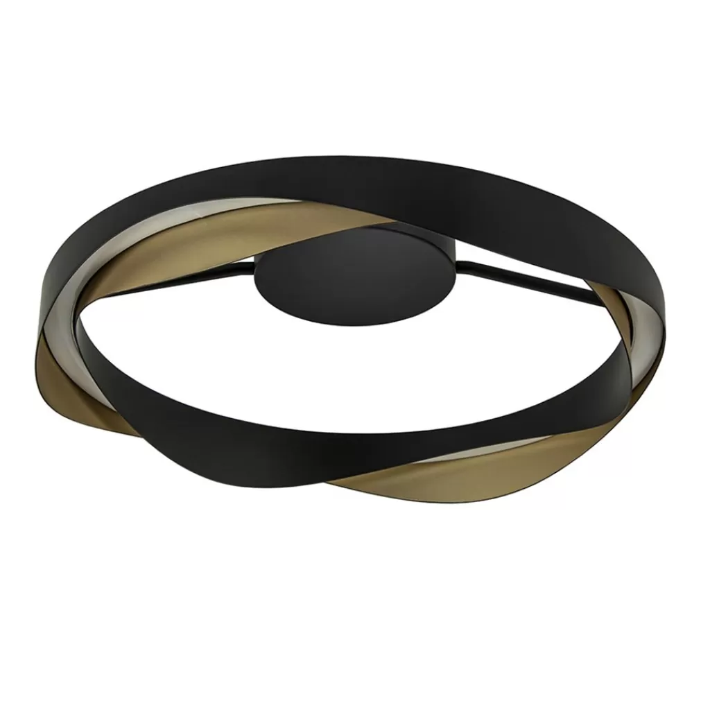 Plafondlamp Ascoli ring zwart/matgoud>Straluma Cheap