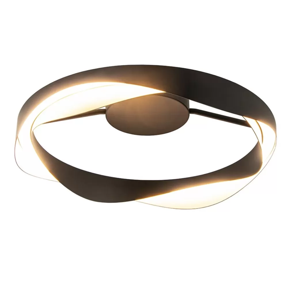 Plafondlamp Ascoli ring zwart/matgoud>Straluma Cheap