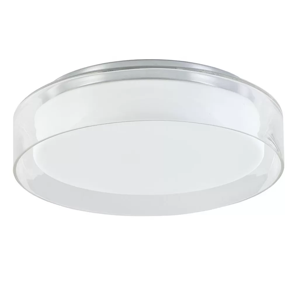 Plafondlamp chroom/clear IP44 3-step dim>Straluma Outlet