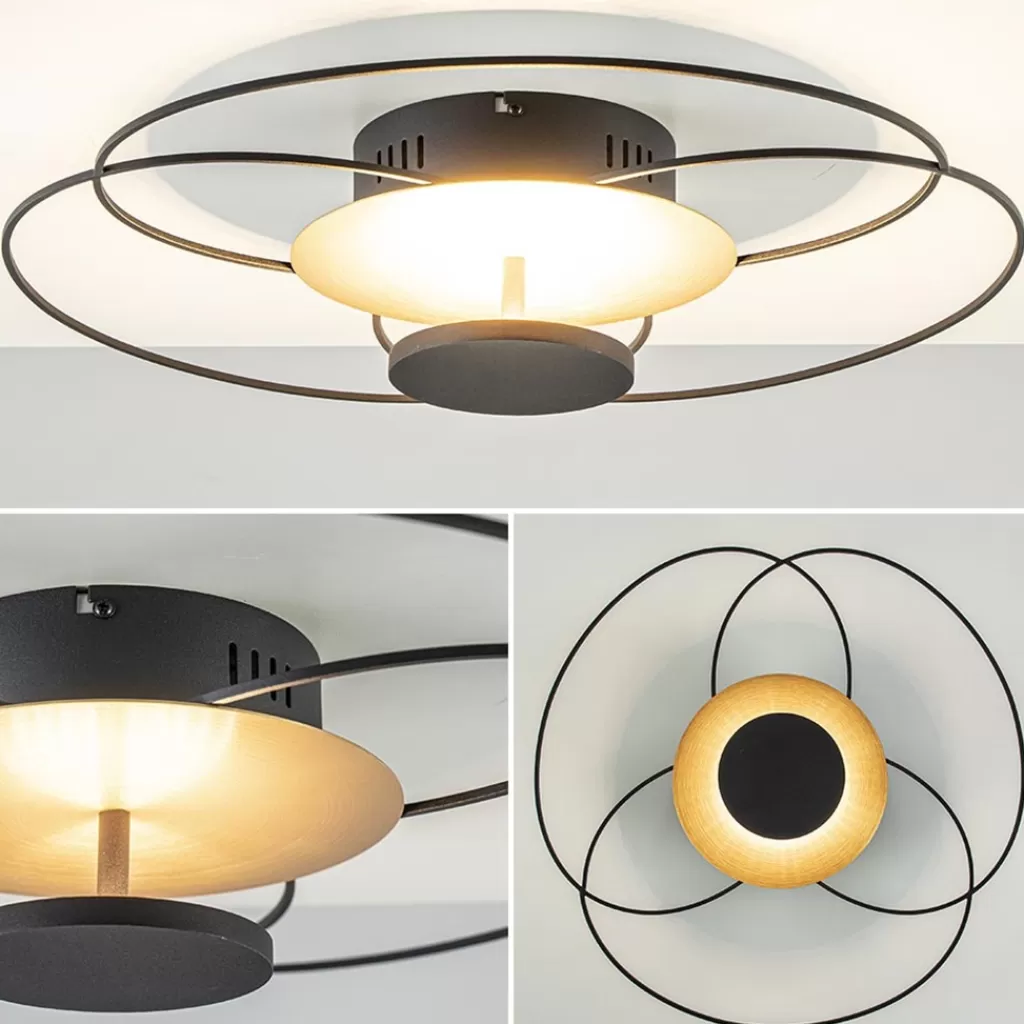 Plafondlamp Fiore zwart/goud 3-step dim>Straluma New