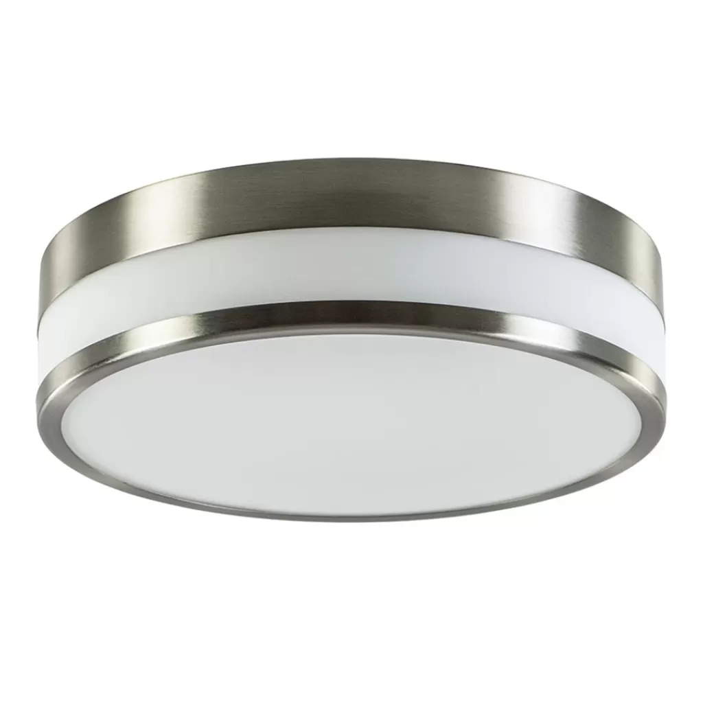 Plafondlamp nikkel/glas IP44 3-step dim.>Straluma Cheap