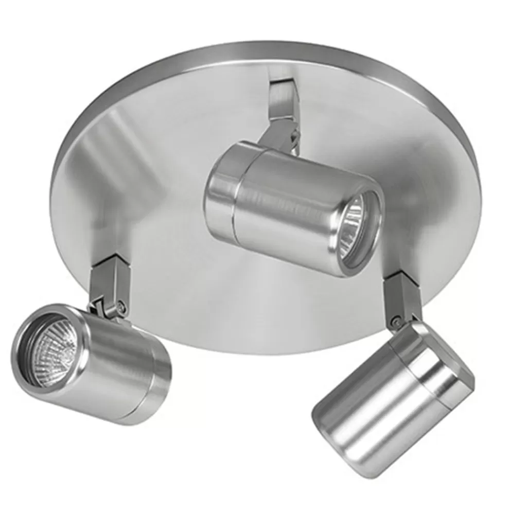 Plafondspot rond Rain 3-l nikkel IP44>Straluma Discount