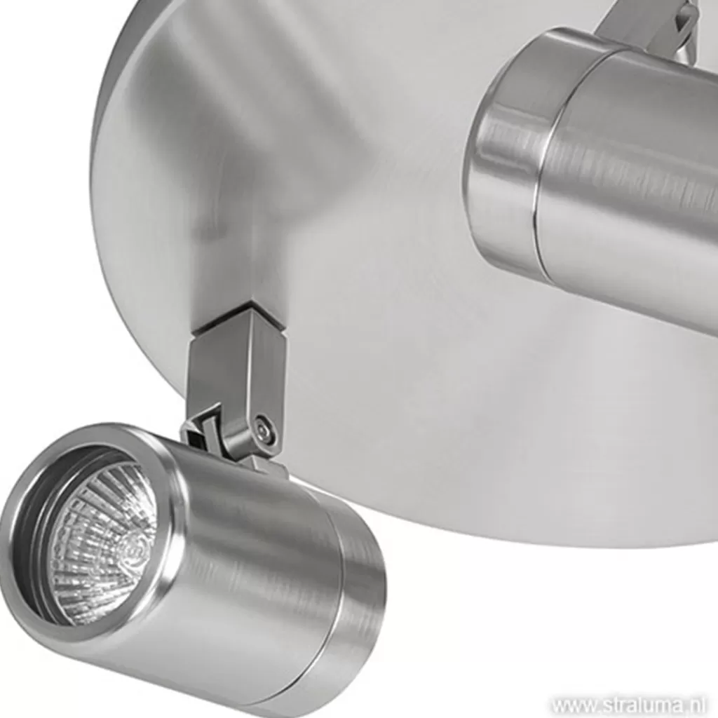 Plafondspot rond Rain 3-l nikkel IP44>Straluma Discount