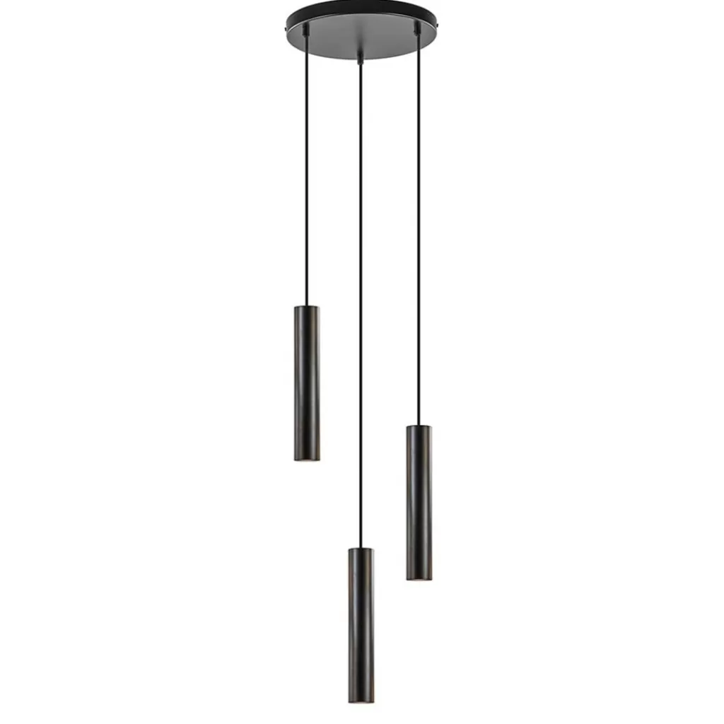 Ronde 3-lichts hanglamp cilinders mat zwart>Straluma Sale