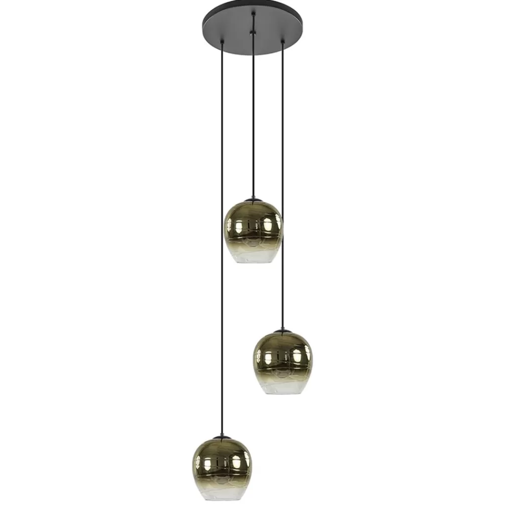 Ronde 3-lichts hanglamp golden gradient met zwart>Straluma Best Sale