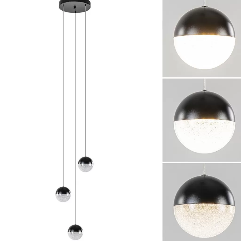 Ronde 3-Lichts LED hanglamp met zwarte bollen dimbaar>Straluma Clearance