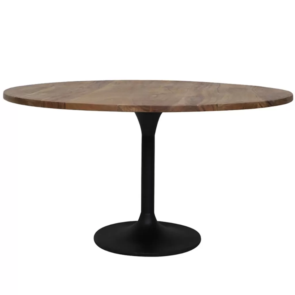 Ronde eettafel acacia hout met zwarte poot Bicoca>Straluma New