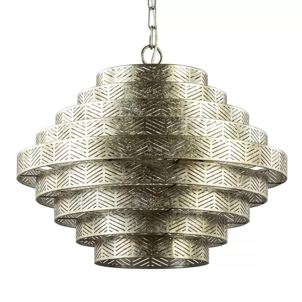 Ronde hanglamp metaal oud zilver 55 cm>Straluma Outlet