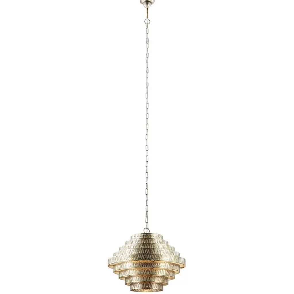 Ronde hanglamp metaal oud zilver 55 cm>Straluma Outlet