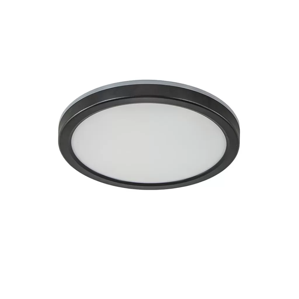 Ronde LED plafondlamp zwart met 3 licht opties IP44>Straluma New