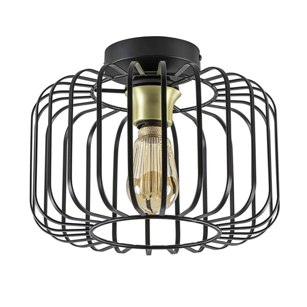 Ronde plafondlamp draad zwart met goud>Straluma New