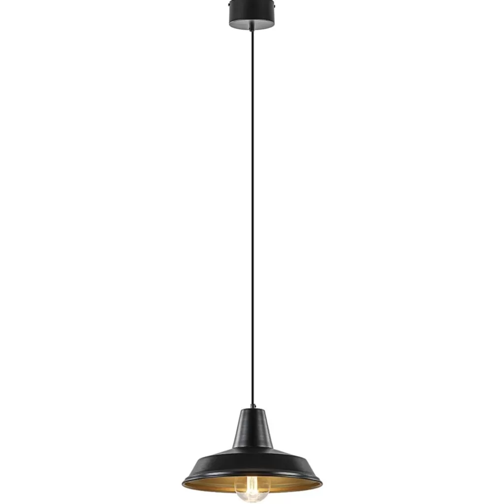 Scandinavische hanglamp zwart met goud 36 cm>Straluma Discount