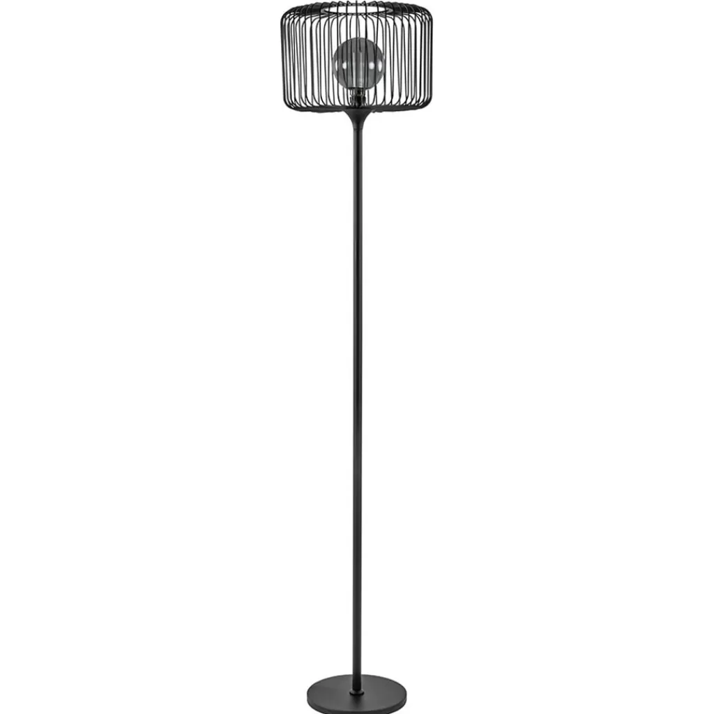 Scandinavsiche vloerlamp zwart met draadkorf>Straluma Sale