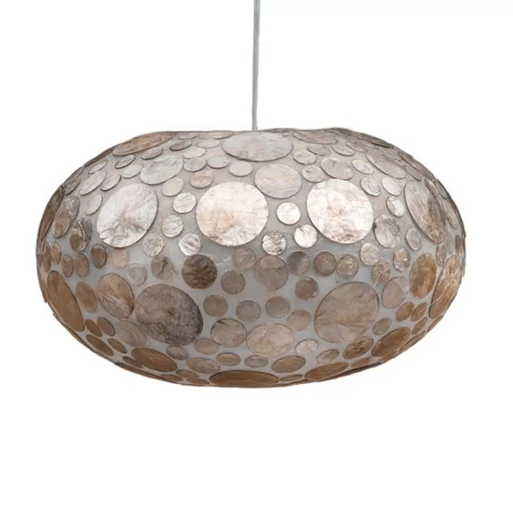 Schelpen hanglamp Ufo coin gold 40cm>Straluma Outlet