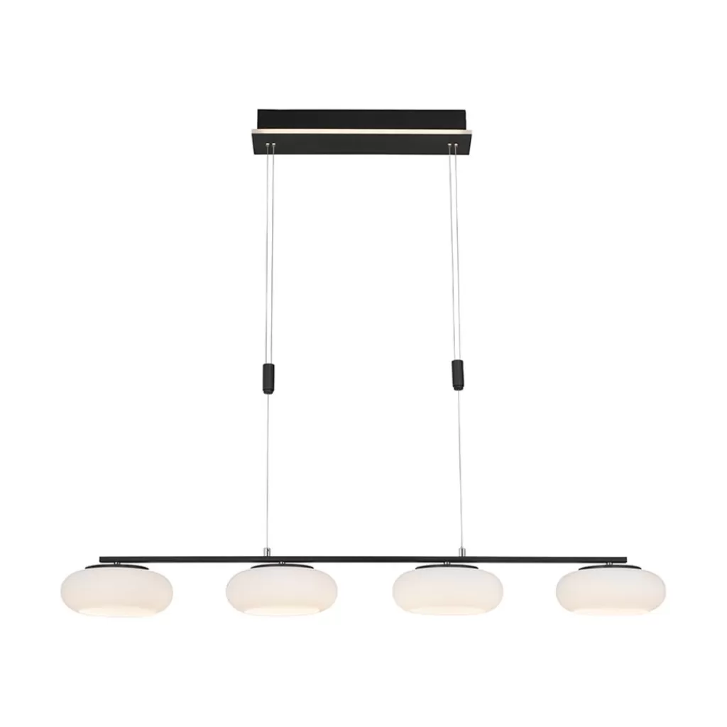 Smart eettafelhanglamp mat zwart met opaal glas>Straluma Flash Sale