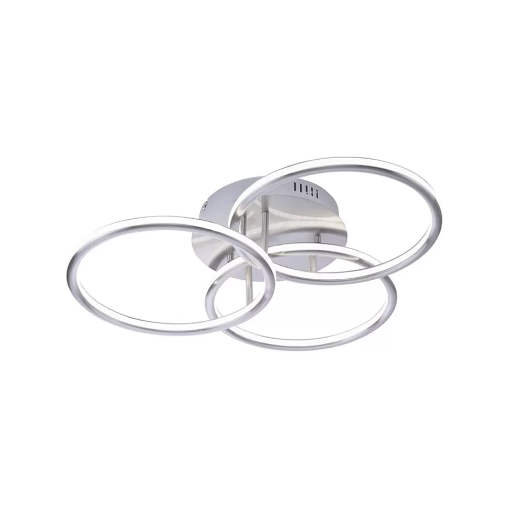 Smart plafondlamp 3x ringen nikkel inclusief LED>Straluma Online