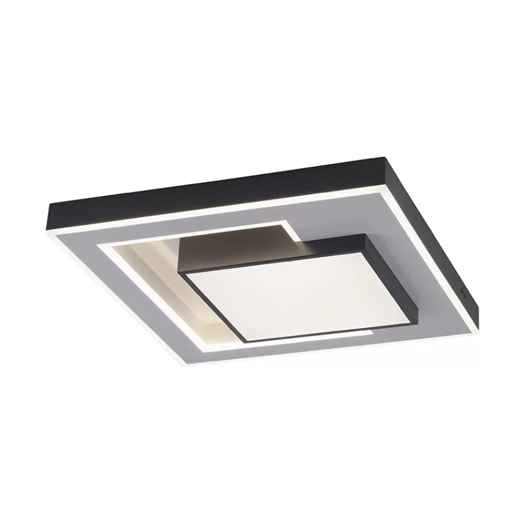 Smart plafondlamp zwart met grijs vierkant>Straluma Outlet