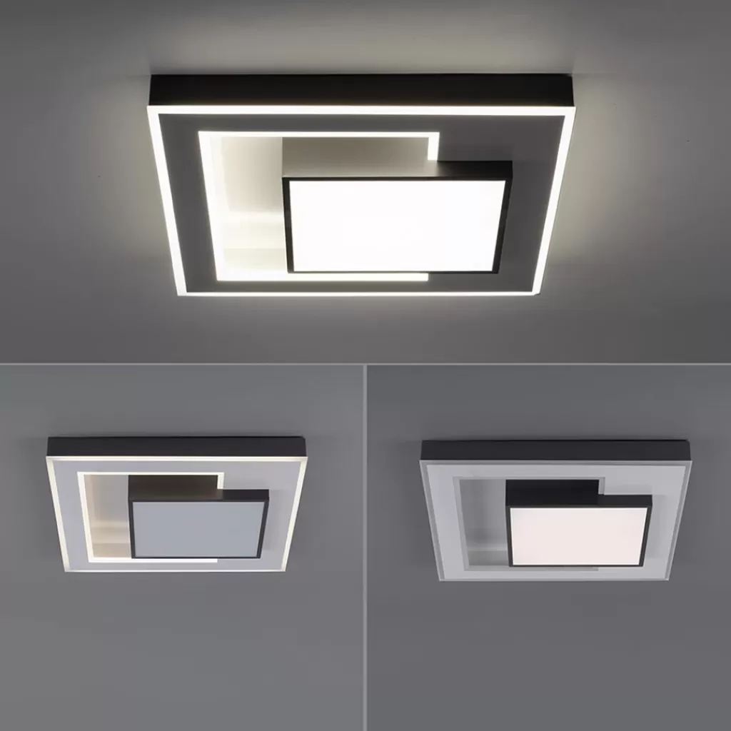 Smart plafondlamp zwart met grijs vierkant>Straluma Outlet