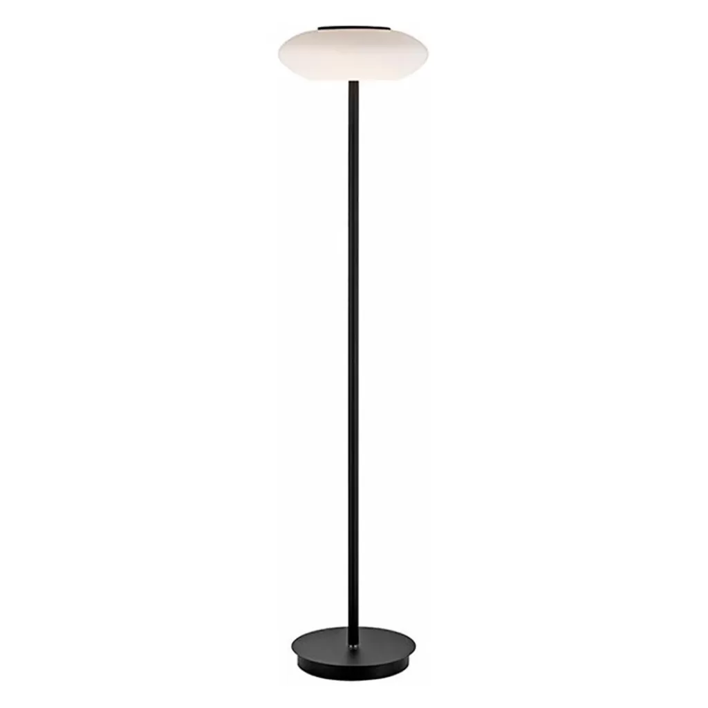 Smart vloerlamp zwart met wit glas dimbaar>Straluma Sale