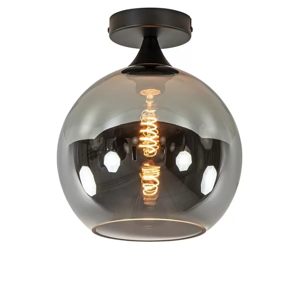 Smoke/titanium plafondlamp 25 cm met zwart>Straluma Best